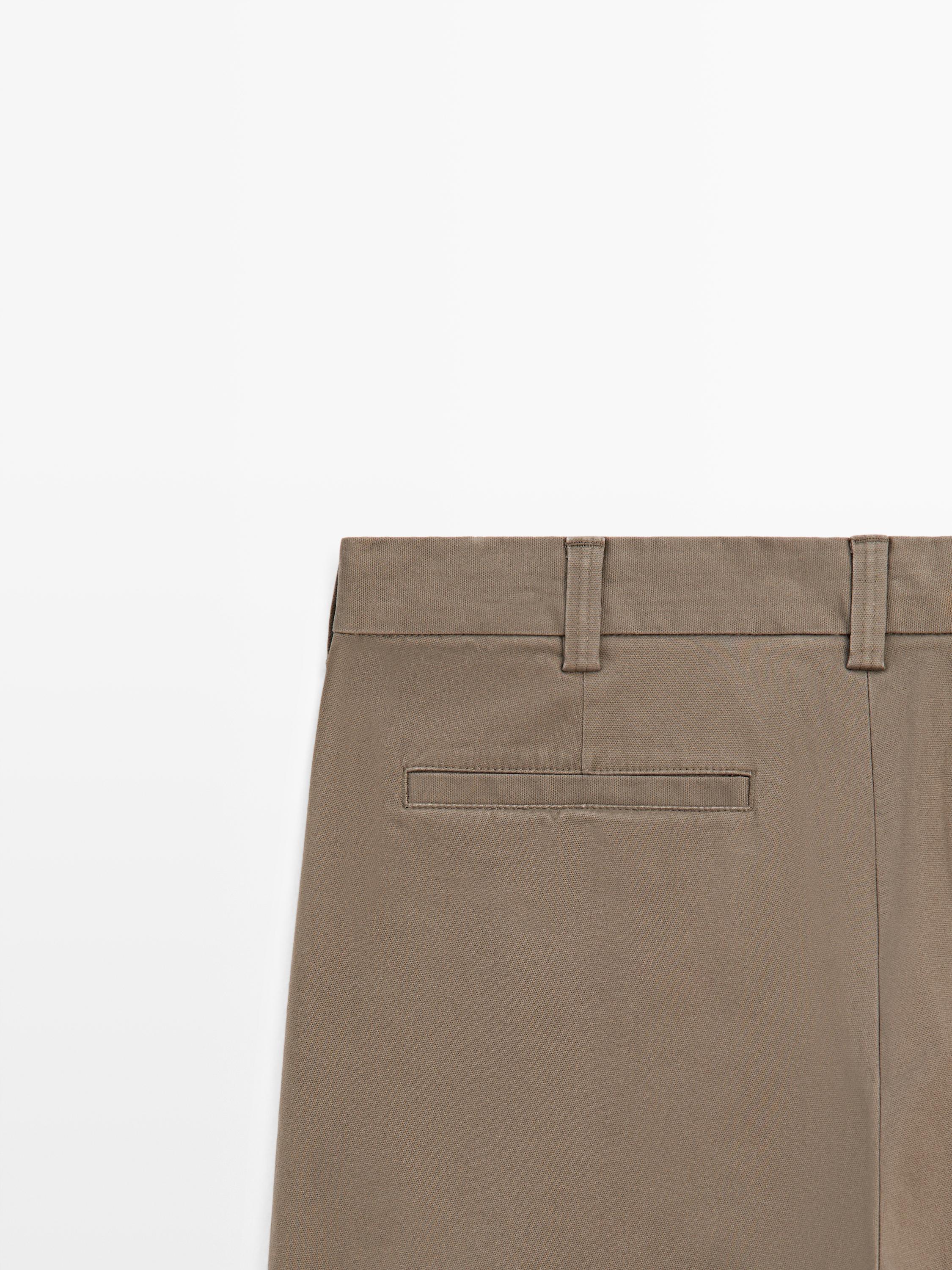 Tapered fit micro textured trousers